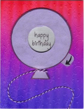 Iris Card - Balloon Happy Birthday (red to blue ombre) Opened